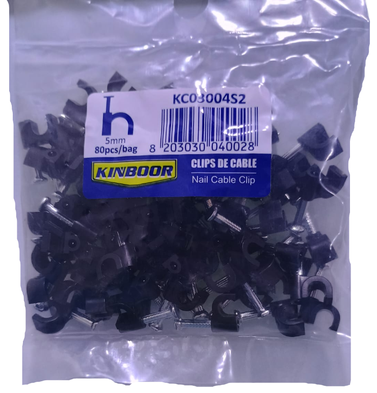 Clips de cable o Grapas Negro de  5 mm 100 pcs.