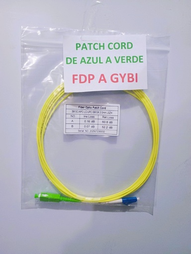 Patch Cord AZUL a VERDE (FDP A GYBI)