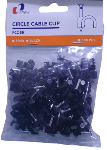 Clips de cable o Grapas Negro de  5 mm de 100 pcs